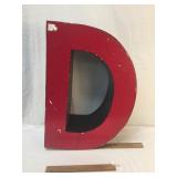 Letter D Metal Sign, Vintage