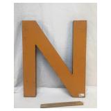 Letter N Metal Sign, Vintage