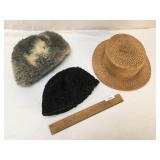 Lot of 3 Hats, Vintage or Antique