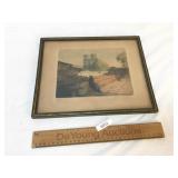 Print, Etching in Color by Valerey, Antique