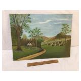 Original Oil on Canvas Art Painting, Vintage