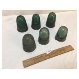 Lot of 6 Electric Insulators, Glass, Vintage