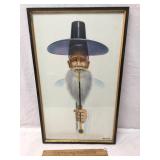 Original Oil on Canvas, Chinese Man with Pipe by K