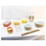 Lot of 8 Glass Items, Pyrex, Fire King and Others,