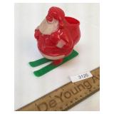 Santa Claus on Skis, Candy Container, Vintage