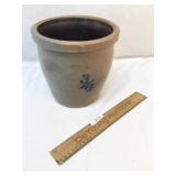 Crock, Blue Decorated, 3/4 Gallon, Antique