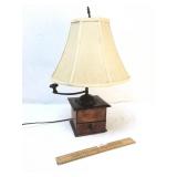 Coffee Mill or Grinder Lamp, Antique