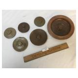 Lot of 6 Crock Lids, Antique