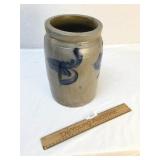 Crock or Jar, Blue Decorated, Antique