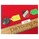 Lot of 2 WWII Era German Nazi Pins or Tinnies