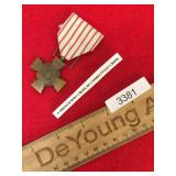 WWI Era French Croix Du Combattant Cross, Medal wi