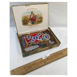 Lot of 15 Military Related Smalls in Cigar Box