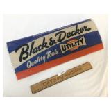 Black and Decker Dealer Sign, Vintage or Antique