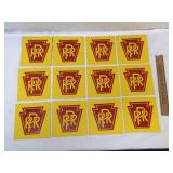 Lot of 12 PRR or Pennsylvania Railroad Decals, Vin