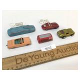 Lot of 5 Diecast Toy Cars, Vintage