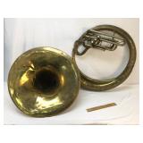 Tuba or Large Brass Wind Instrument, Vintage