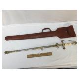 Sword, Fraternal, with Leather Carry Case, Antique