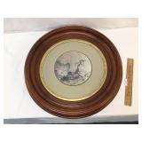 Print, Oriental, in Deep Walnut Frame, Large