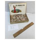 Lot of +/- 100 Souvenir Wooden Coins, Vintage