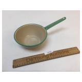 Tan and Green Porcelain Pot or Pan, Vintage or Ant