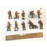Lot of 10 Toy Soldier Items, Cast Metal, Vintage o