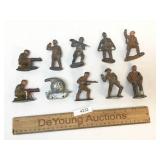 Lot of 10 Toy Soldier Items, Cast Metal, Vintage o