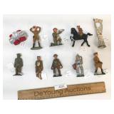 Lot of 10 Toy Soldier Items, Cast Metal, Vintage o
