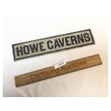 Howe Caverns Metal Sign, Vintage