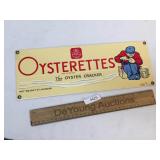 Porcelain Sign, Oysterettes Crackers, Modern