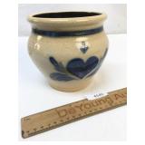 Shadowlawn Stoneware Pottery Blue Decorated Crock