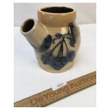 Shadowlawn Stoneware Pottery Blue Decorated Pitche