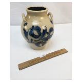 Shadowlawn Stoneware Pottery Blue Decorated Crock