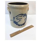 Shadowlawn Stoneware Pottery Blue Decorated Crock