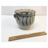 Wisconsin Pottery Blue Decorated Crock