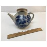Wisconsin Pottery Blue Decorated Teapot