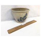 Wisconsin Pottery Blue Decorated Wall Pocket or Pl