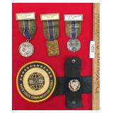 Lot of 5 Items, Medals, Pin and Patch
