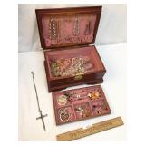 Jewelry Box with Contents, Vintage