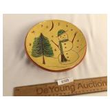 Plate, Pottery, Snowman