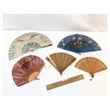 Lot of 5 Fans, Vintage or Antique