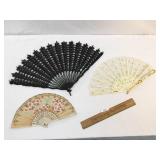 Lot of 3 Fans, Vintage or Antique