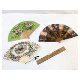 Lot of 3 Fans, Vintage or Antique