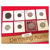 Lot of 8 US Coins, Silver Quarter and More