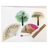 Lot of 4 Fans, Vintage or Antique