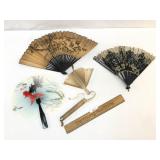 Lot of 4 Fans, Vintage or Antique