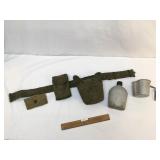 US Military Utility Belt with Canteen and Pouches,