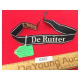 WWII Era German Nazi SS Cuff Title, De Ruiter