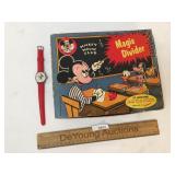 Lot of Mickey Mouse Items, Watch and Magic Divider