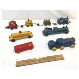Lot of Wood or Wooden Toy Trains, Vintage or Antiq