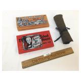 Lot of 3 Pencil Holders or Boxes, with Contents, V